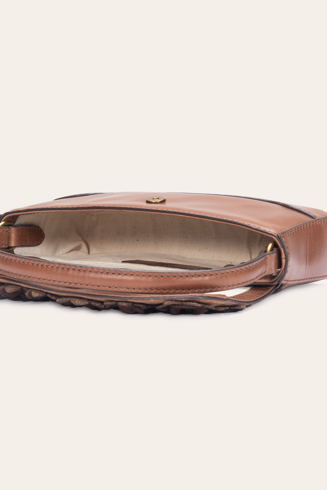 Cognac Melissa Floral Convertible Mini Flap