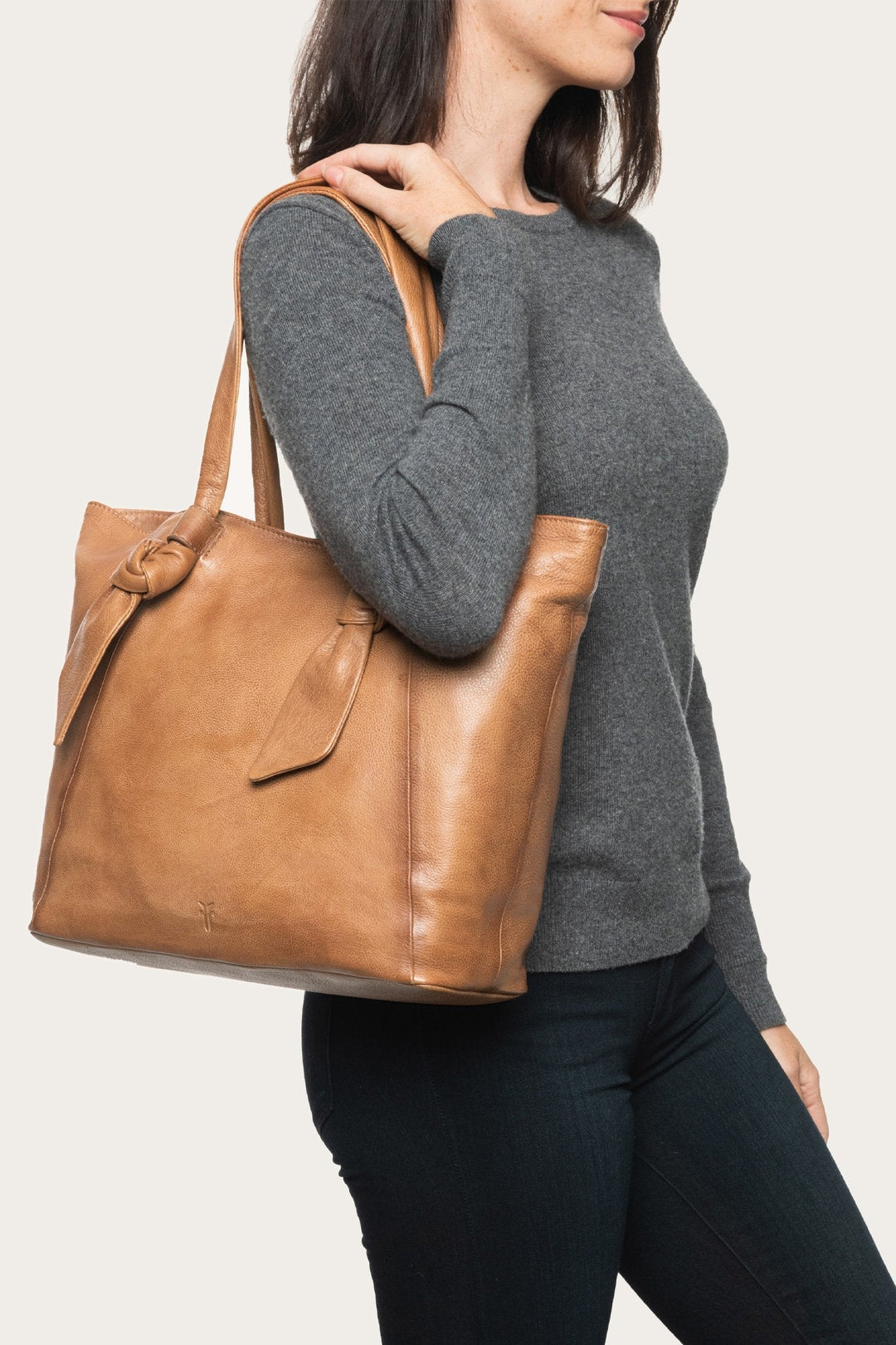 Nora Beige Knotted Tote