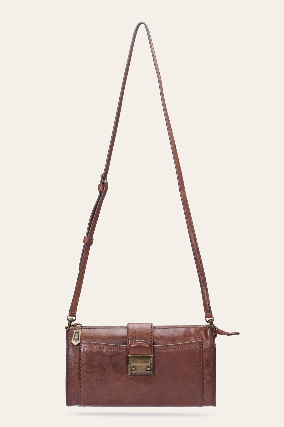 Alex Cognac Crossbody Clutch