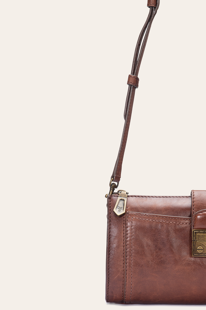 Alex Cognac Crossbody Clutch