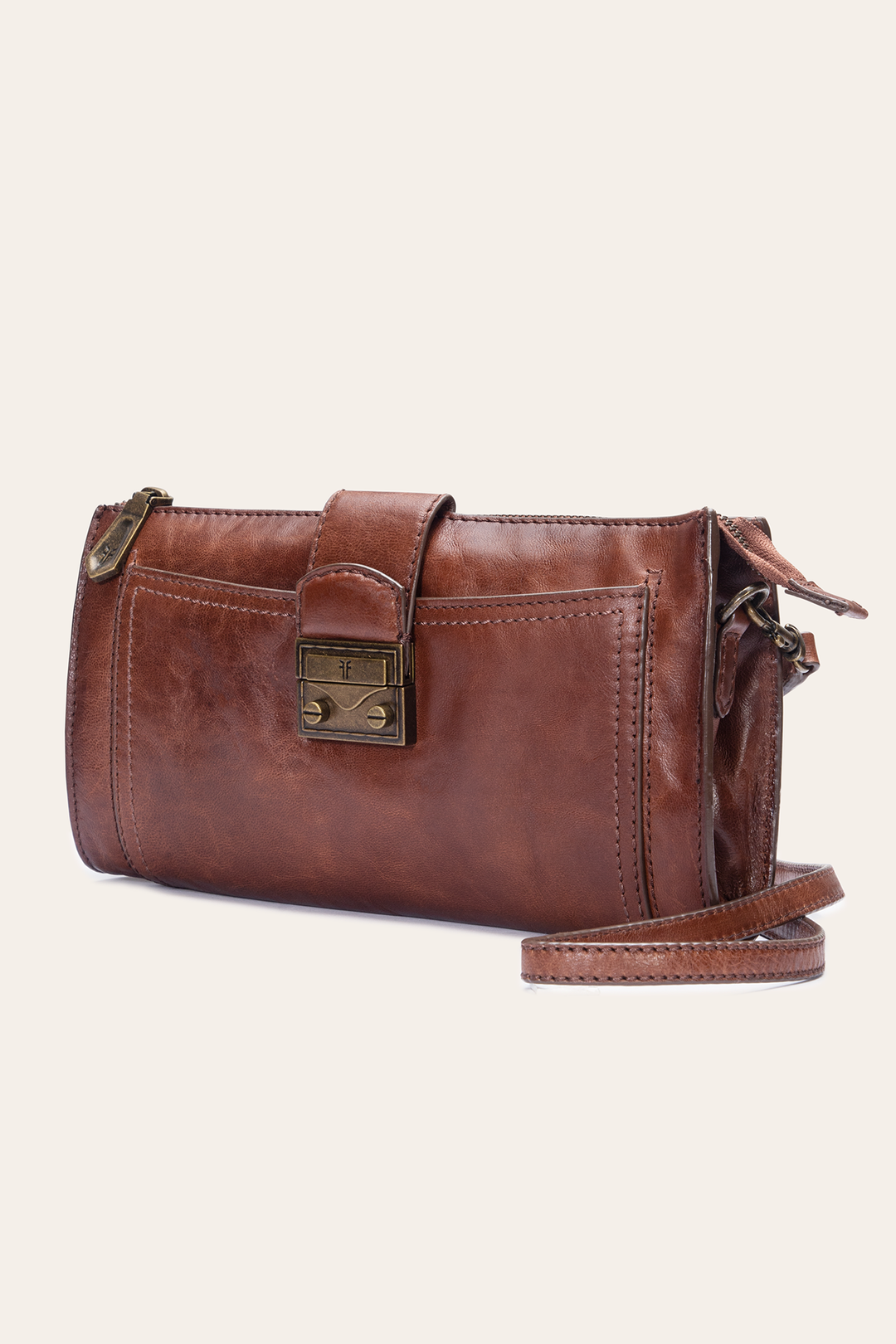Alex Cognac Crossbody Clutch