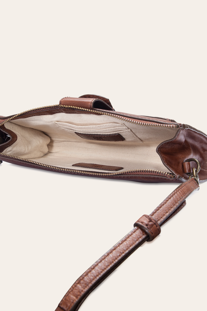Alex Cognac Crossbody Clutch