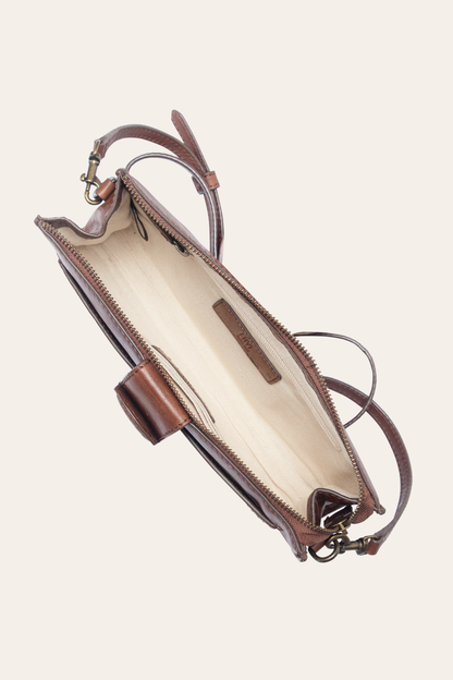 Alex Cognac Crossbody Clutch