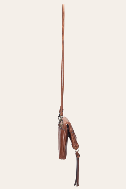 Melissa Cognac Crossbody Clutch