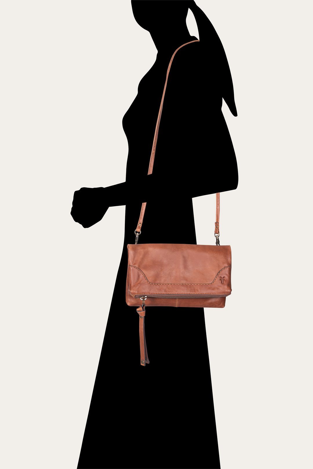 Melissa Cognac Crossbody Clutch