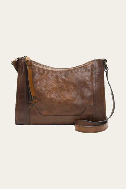 Melissa Zip Crossbody in Dark Brown