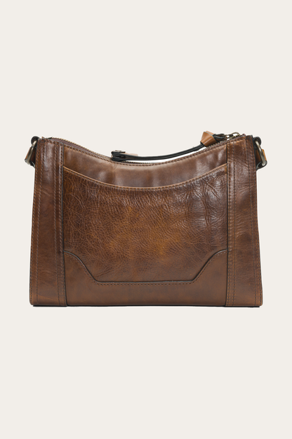 Melissa Zip Crossbody in Dark Brown