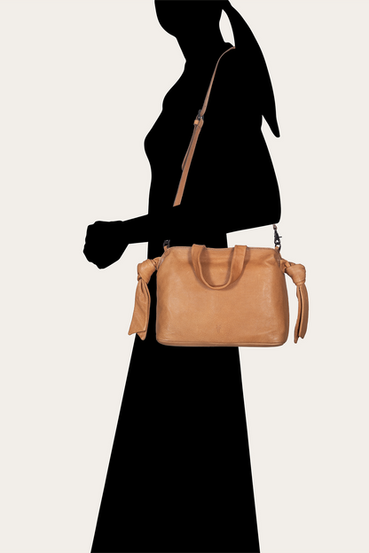 Beige Nora Knotted Satchel