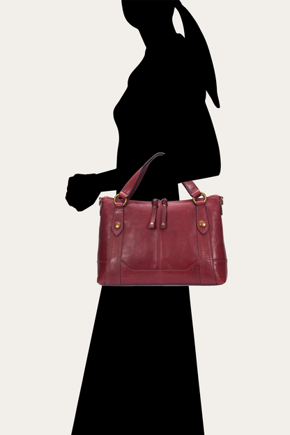 Berry Lacquer Melissa Medium Satchel