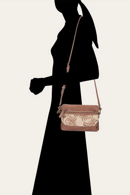 Women's Floral Crossbody Wristlet Wallet