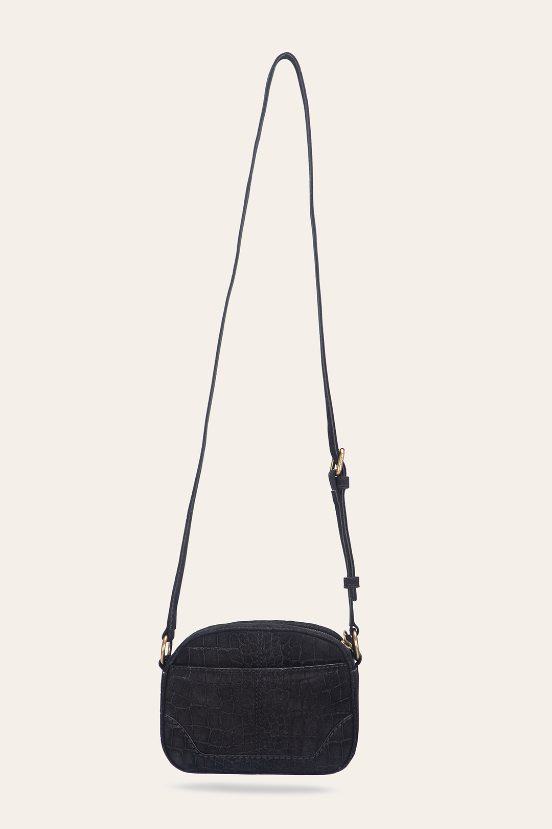 Melissa Black Sueded Croco Camera
