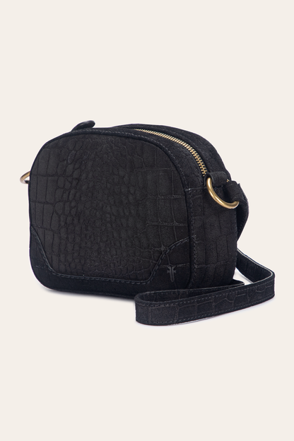 Melissa Black Sueded Croco Camera