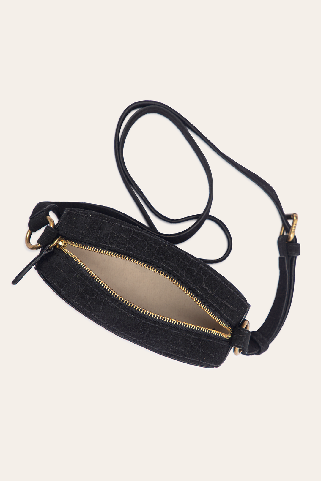 Melissa Black Sueded Croco Camera