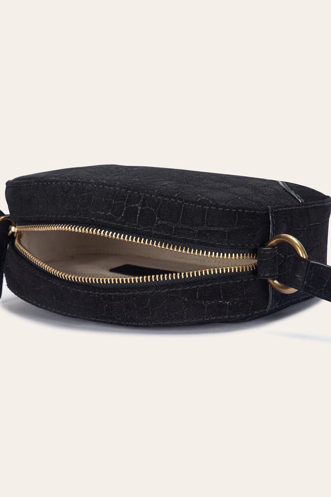 Melissa Black Sueded Croco Camera