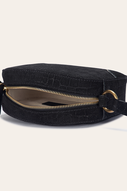 Melissa Black Sueded Croco Camera