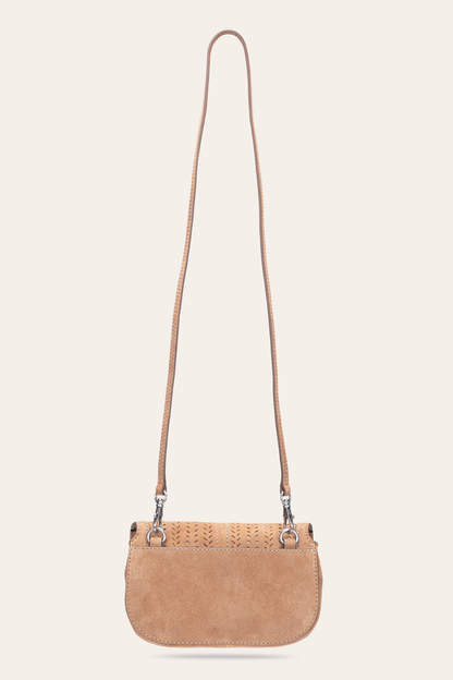 Stella Suede Wallet Crossbody in Beige