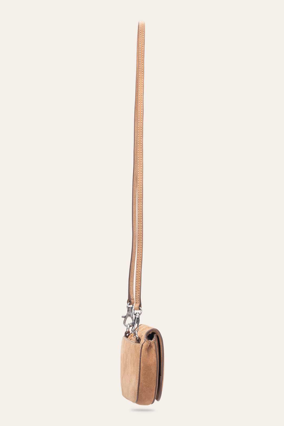 Stella Suede Wallet Crossbody in Beige