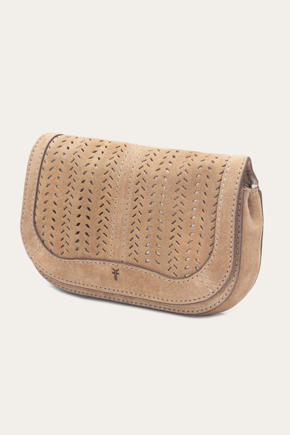 Stella Suede Wallet Crossbody in Beige
