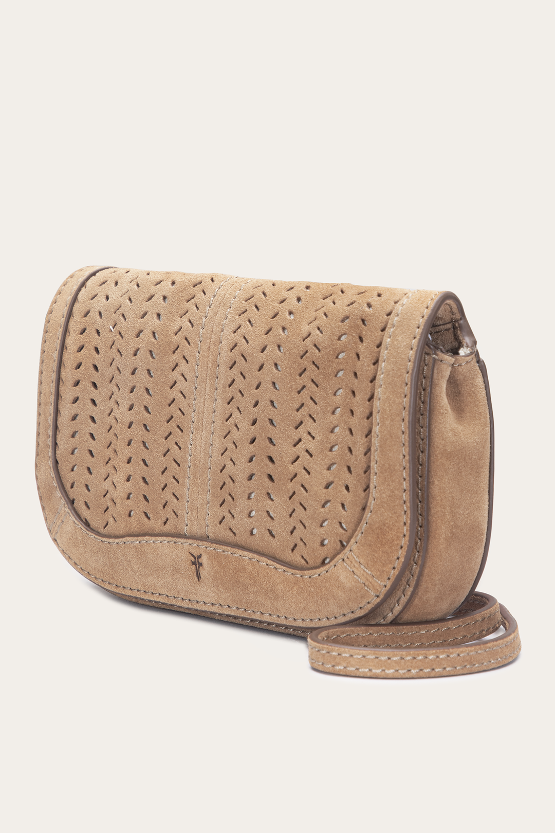 Stella Suede Wallet Crossbody in Beige