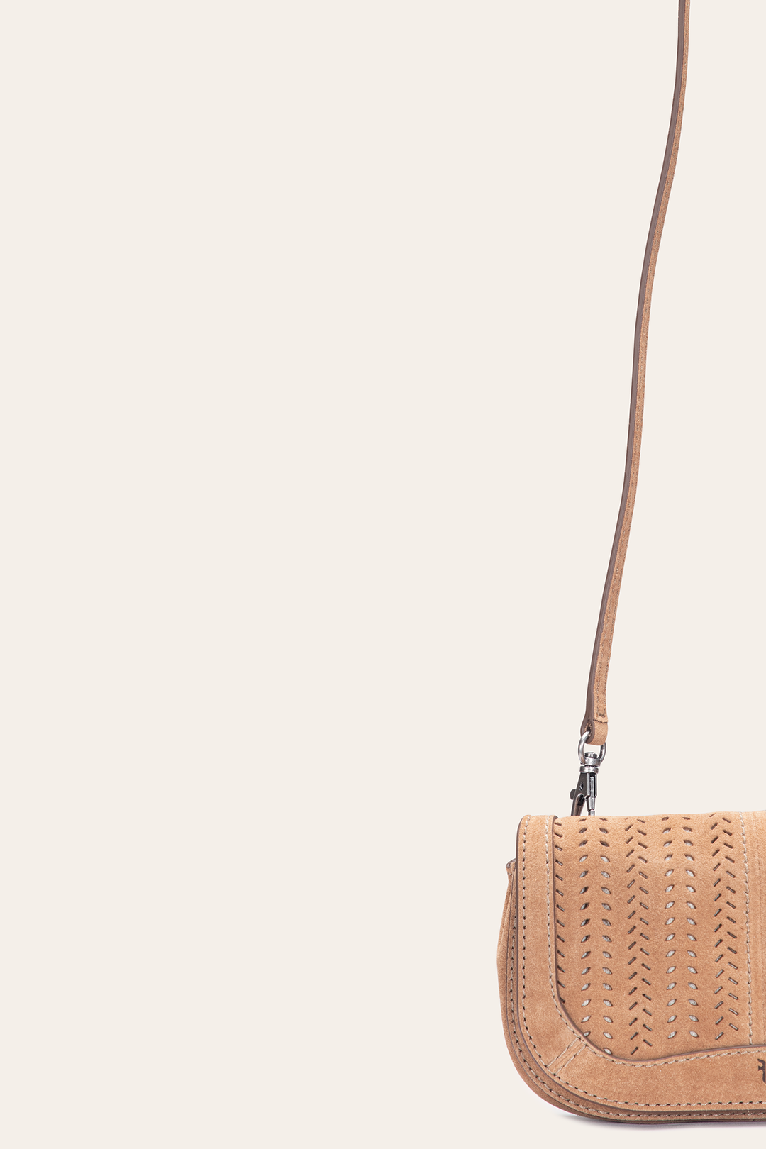 Stella Suede Wallet Crossbody in Beige