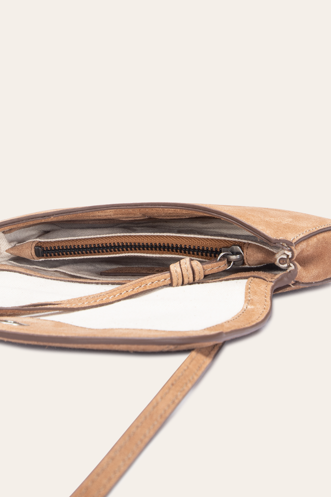 Stella Suede Wallet Crossbody in Beige