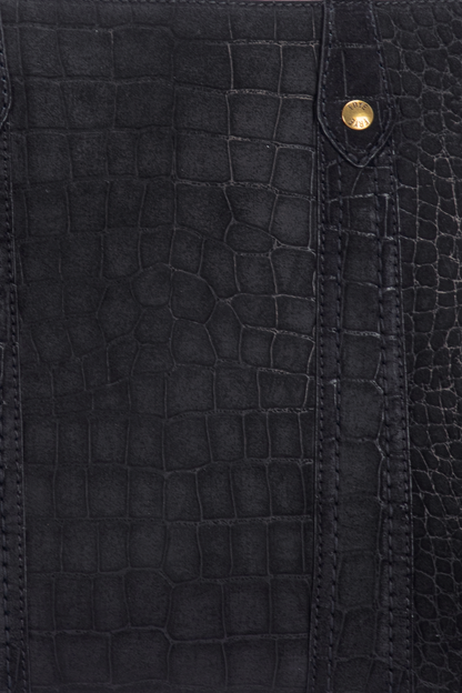 Melissa Sueded Croco Shopper in Black