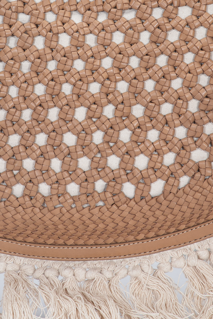 Women's Ella Tassel Tote Bag in Beige