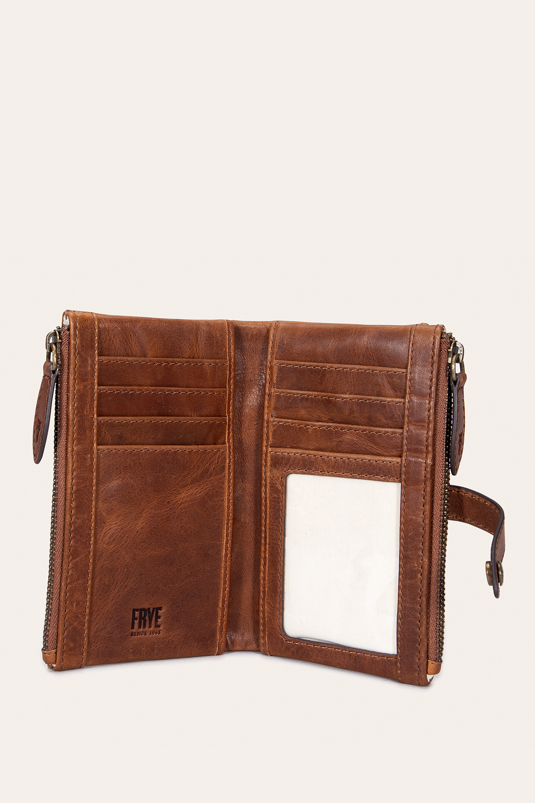 Melissa Cognac Double Zip Wallet