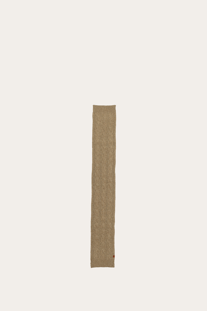 Burnt Olive Wide Cable Scarf