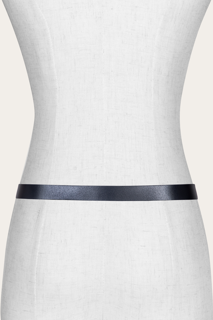 Women’s Black 25mm Belt With Metal Loop