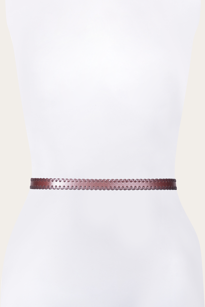 20mm Tan Leather Belt With 3-Piece Buckle Set