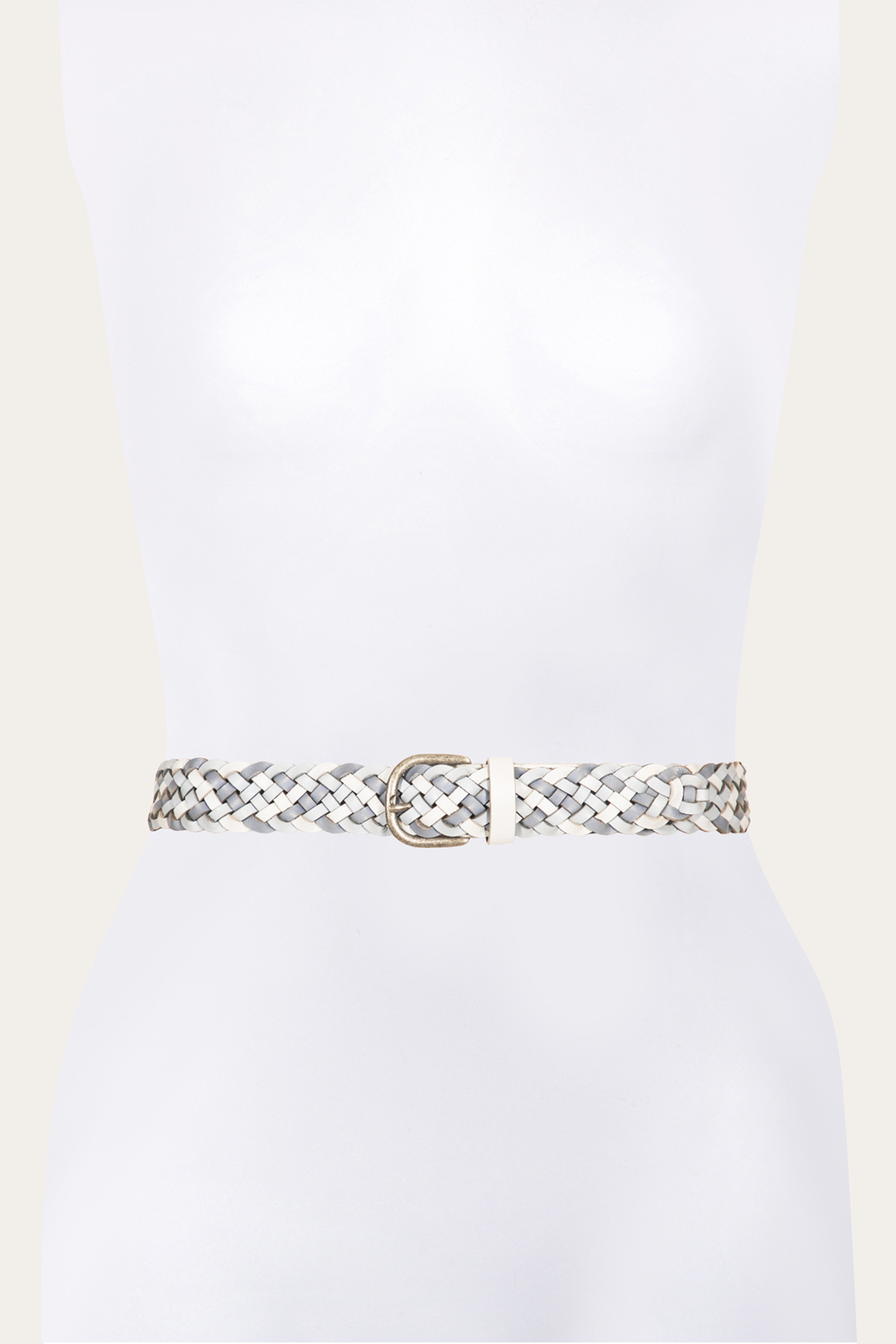 35mm Washed Denim Woven Leather Belt