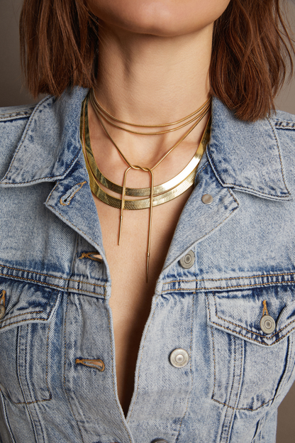 Women’s Bold Herringbone Necklace | Aurate x The Frye Company