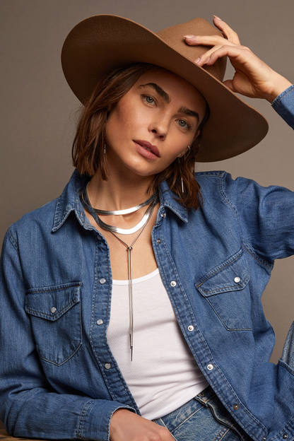 Women’s Bold Herringbone Necklace | Aurate x The Frye Company