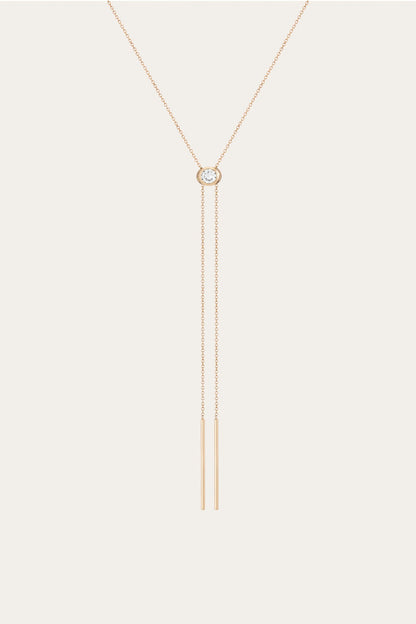 Women’s Lab Grown White Sapphire Bolo Necklace | Aurate x The Frye Company