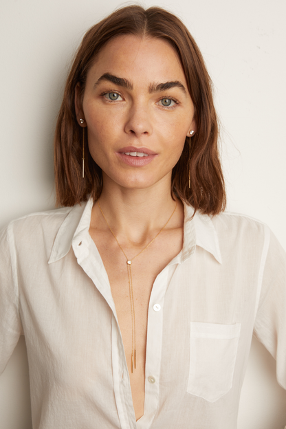 Women’s Lab Grown White Sapphire Bolo Necklace | Aurate x The Frye Company