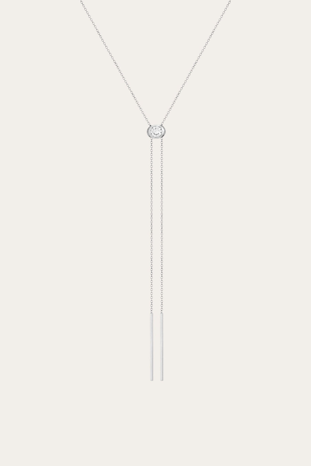 Women’s Lab Grown White Sapphire Bolo Necklace | Aurate x The Frye Company
