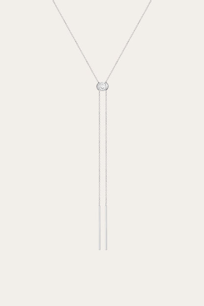 Women’s Lab Grown White Sapphire Bolo Necklace | Aurate x The Frye Company