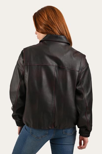 Black Cherry Harper Oversized Bomber