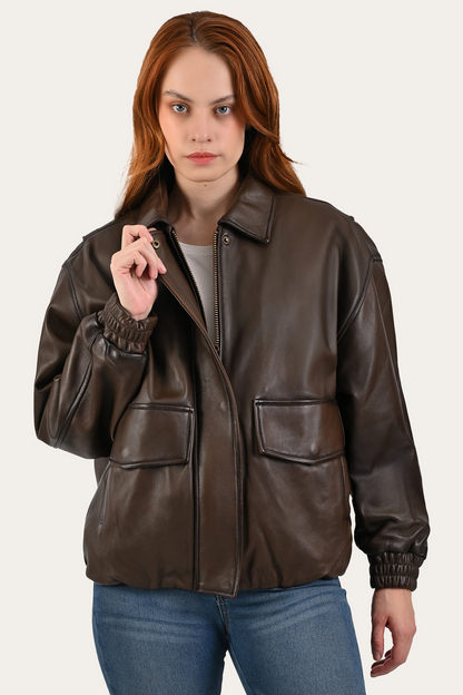 Tobacco Harper Oversized Bomber