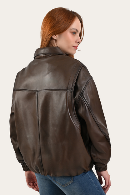 Tobacco Harper Oversized Bomber