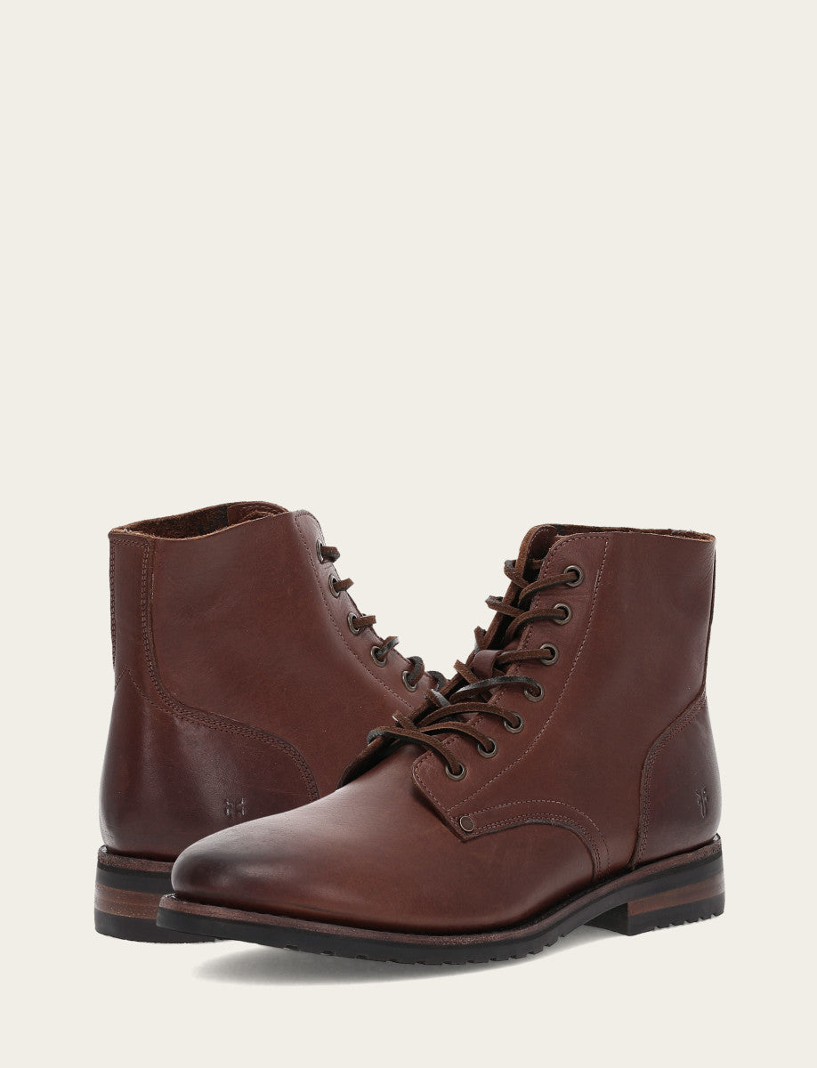 Men's Cognac Barrett Lace Up Boots