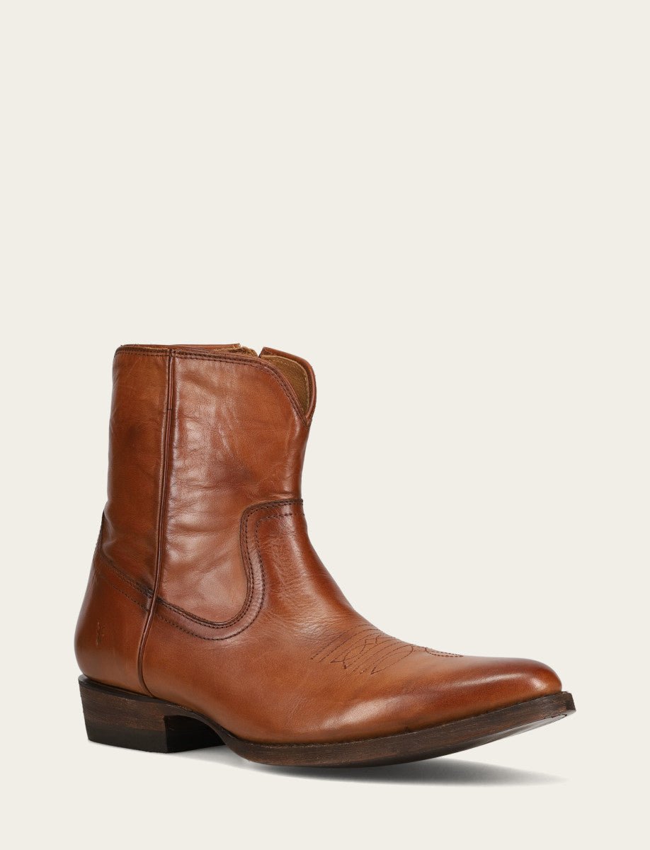 Men's Cognac Austin Inside Zip Boots