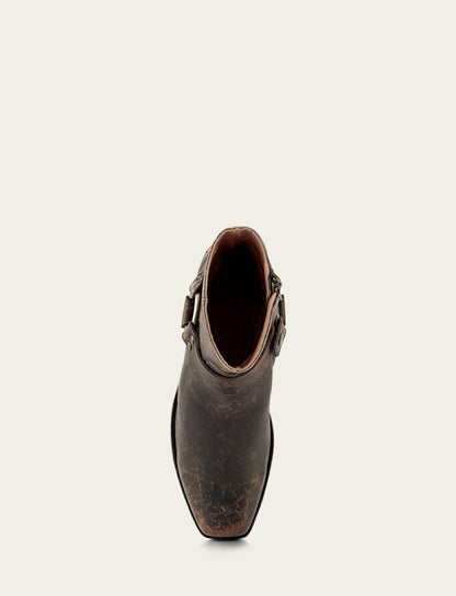 Men's Antiqued Black Conway Harness Moto Boots