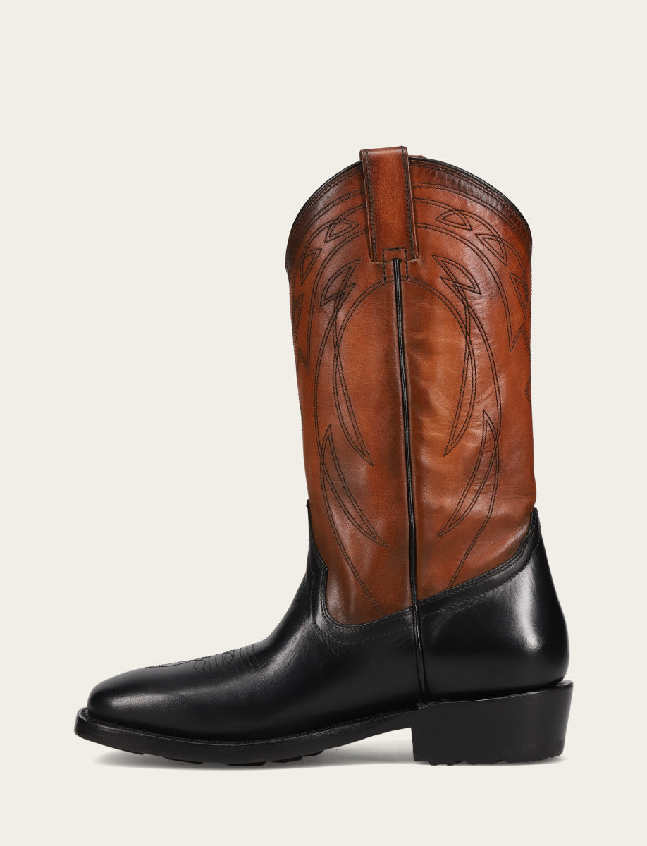 Men's Black Nash Deco Stitch Pull On Boots