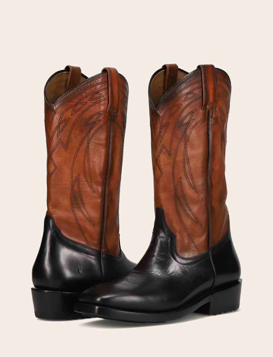 Men's Black Nash Deco Stitch Pull On Boots