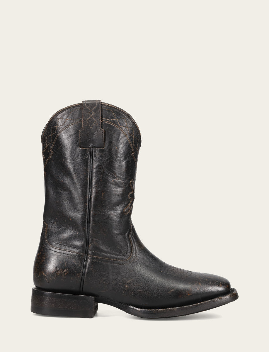 Men's Black Hauser Logo Stitch Boots