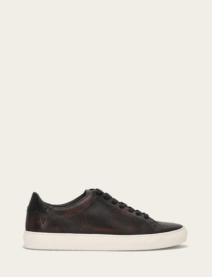Men's Antiqued Black Astor Low Lace Slip On Sneakers