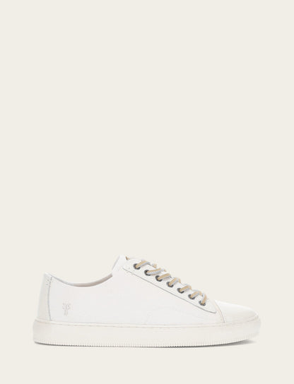 Men's White Astor Cap Toe Low Lace Sneakers