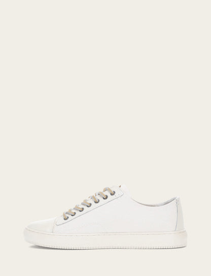 Men's White Astor Cap Toe Low Lace Sneakers